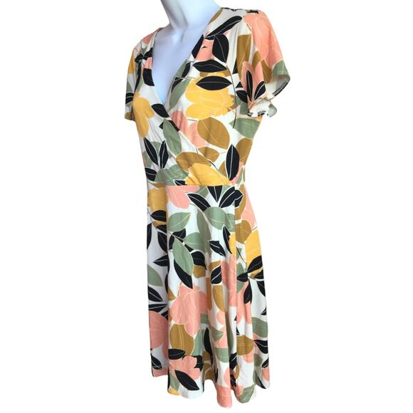 Rachel Zoe Colorful Floral Print Knit Dress with Supplice Neckline size M - Picture 4 of 10